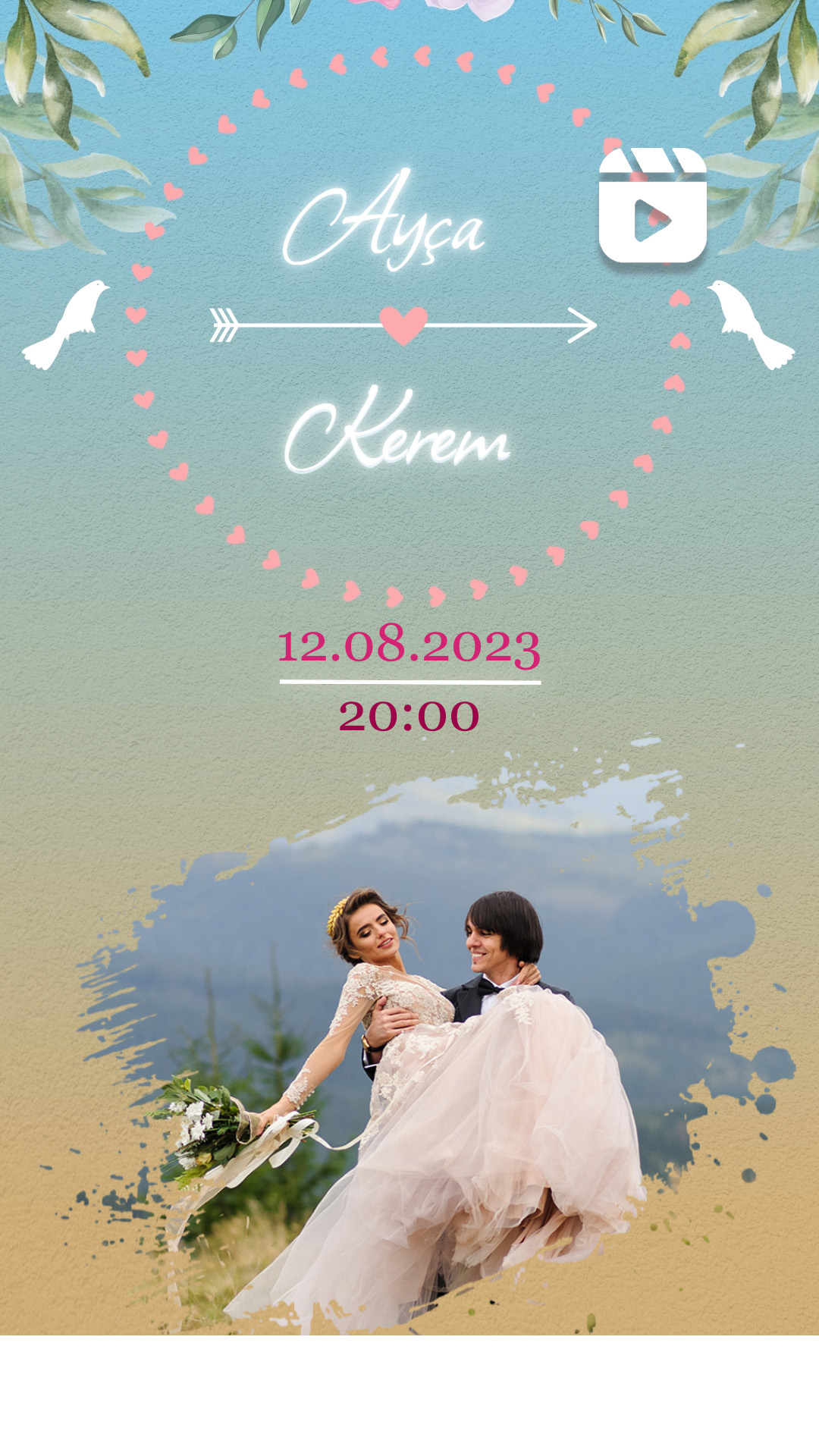 Neon Harfler Video Davetiye