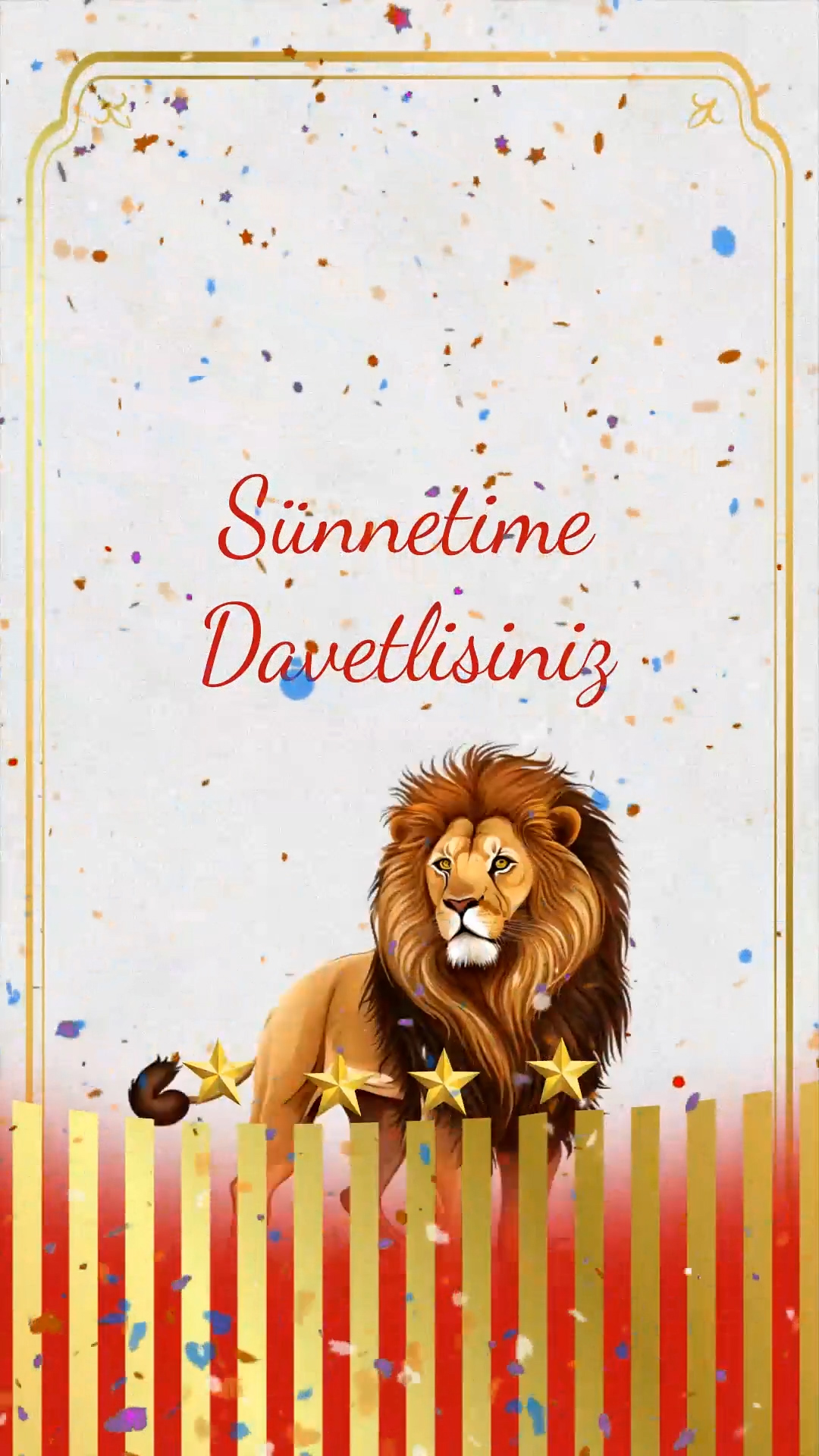 Arslan Figürlü Sünnet Davetiyesi