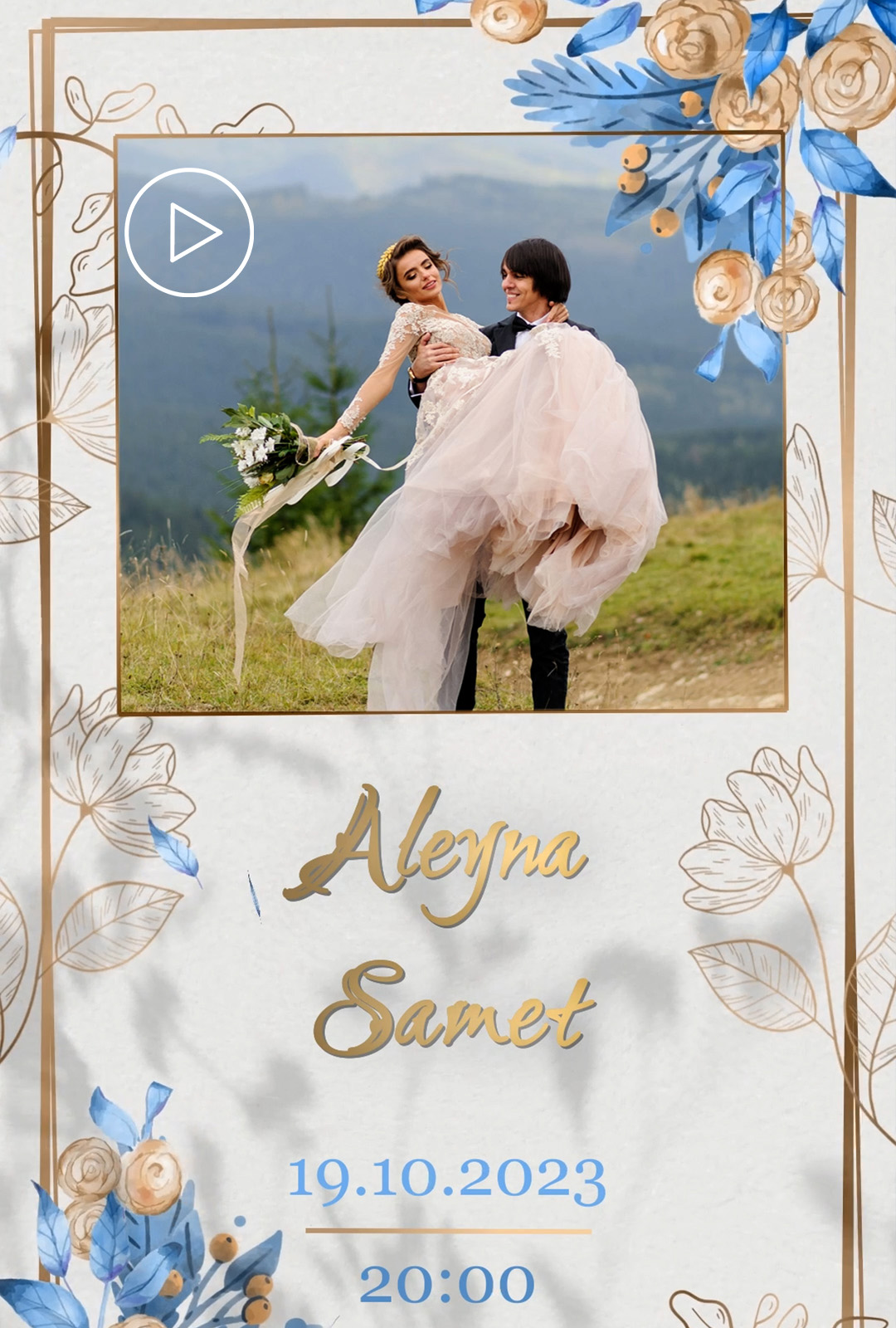 Zarflı Düğün Davetiye