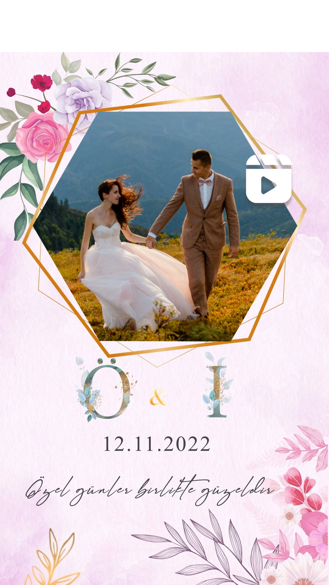 Fotoğraflı Düğün Davetiyesi