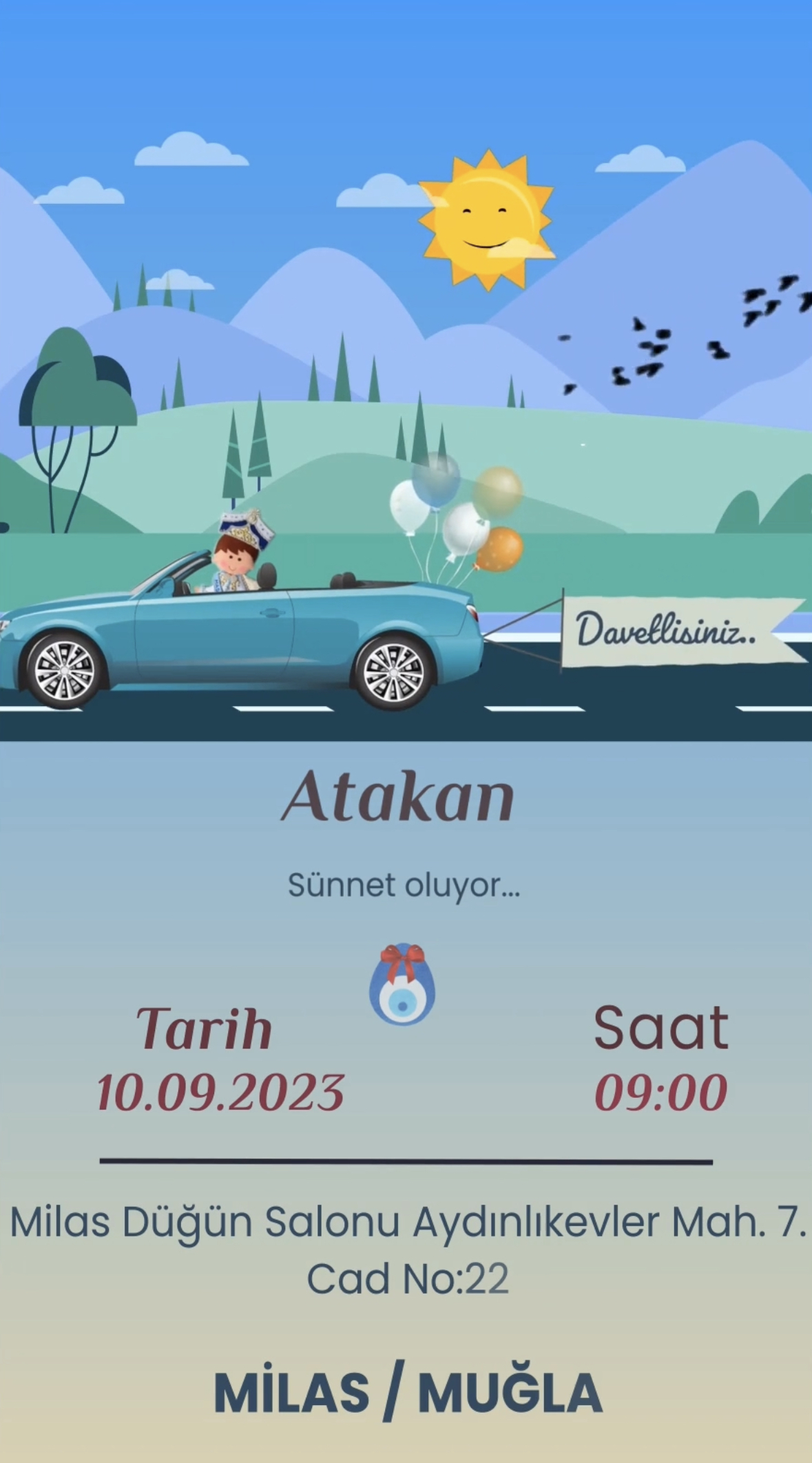 Video Sünnet Davetiyesi CAR